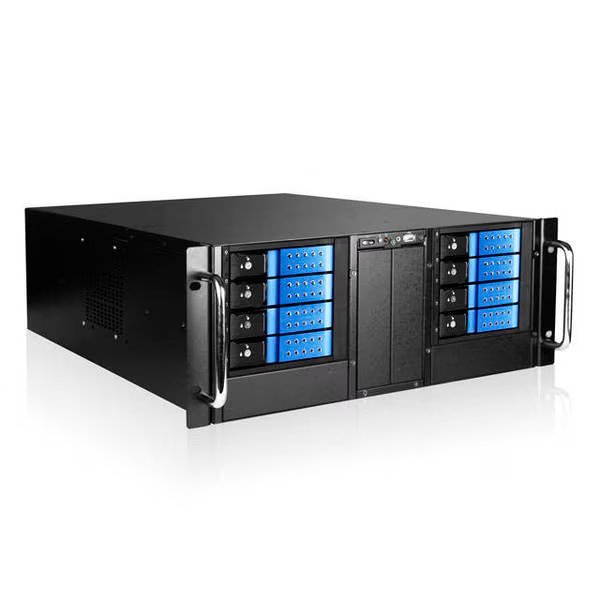 CA-D410D8L NoPowerSupply 4U 8-bay Stylish Hotswap Trayless Storage, Istarusa, Mfr#: D410-DE8BL